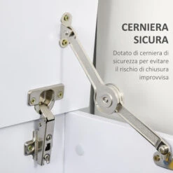 HOMCOM Panca Contenitore Multiuso Con Coperchio Apribile - Bianco -Armonia Casa 39494248 5