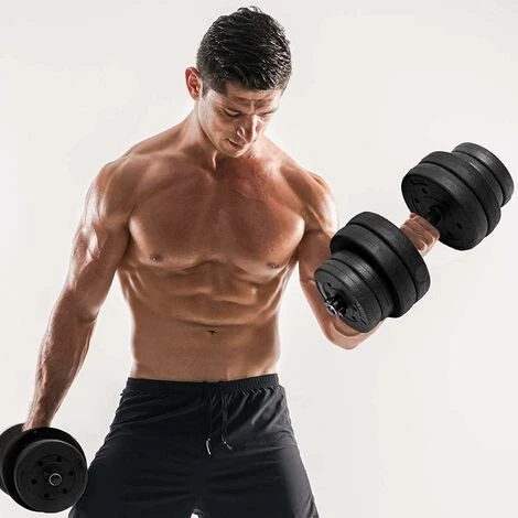 GOPLUS 2 In 1 Set Di Manubri Regolabili Per Allenamento Fitness Manubri Combinati Pesi Bilanciere Da 30kg Con Barra Di Collegamento E 16 Dischi, 8 X 2,5 Kg E 8 X 1,25KG 2 GOPLUS 2 In 1 Set Di Manubri Regolabili Per Allenamento Fitness Manubri Combinati Pesi Bilanciere Da 30kg Con Barra Di Collegamento E 16 Dischi, 8 X 2,5 Kg E 8 X 1,25KG - immagine 2