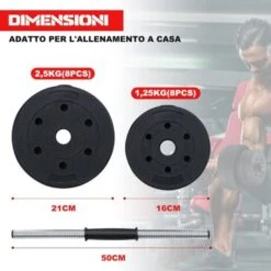 GOPLUS 2 In 1 Set Di Manubri Regolabili Per Allenamento Fitness Manubri Combinati Pesi Bilanciere Da 30kg Con Barra Di Collegamento E 16 Dischi, 8 X 2,5 Kg E 8 X 1,25KG 9 GOPLUS 2 In 1 Set Di Manubri Regolabili Per Allenamento Fitness Manubri Combinati Pesi Bilanciere Da 30kg Con Barra Di Collegamento E 16 Dischi, 8 X 2,5 Kg E 8 X 1,25KG -Armonia Casa 40013203 5