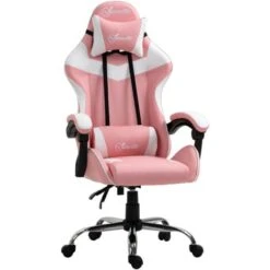 Vinsetto Sedia Da Gaming Ergonomica Con Altezza Regolabile E Reclinabile - Rosa