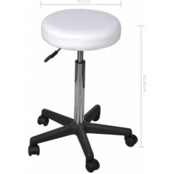 Nova Sgabello Da Ufficio Set 2 Pz In Ecopelle Con Ruote Con Sollevamento A Gas Vari Colori Colore : BIANCO -Armonia Casa 40339741 5