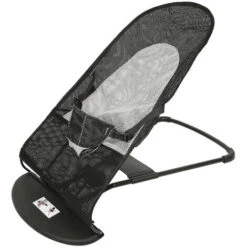 Sdraietta Altalena Baby Ninna Nanna Con Cintura Di Sicurezza Con Schienale Regolabile - Nera Adjustable