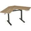 Vinsetto Scrivania Angolare Sollevabile A 4 Altezze Con Regolazione Elettrica, Alluminio E MDF, 167x101x72-122cm, Colore Legno