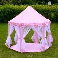 Tenda Da Gioco Per Bambini, Tenda Da Gioco, Con Rete, Tenda Da Interno Ed Esterno Del Castello Della Principessa, Per Un Massimo Di 3 Bambini, 140 X 120 X 135 Cm, Rosa -Armonia Casa 42188313 4