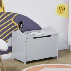 HOMCOM Cassapanca Contenitore Portagiochi In Legno - Grigio -Armonia Casa 42725438 2