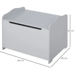 HOMCOM Cassapanca Contenitore Portagiochi In Legno - Grigio -Armonia Casa 42725438 3