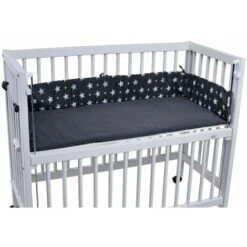 Nido Intarsiato Per Culla Da Letto Sophie Antracite Con Stelle TiSsi