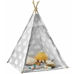 SoBuy Tenda Indiani Bambini Teepee Bambini Casette Bambini Tenda Per Bambini Casetta Da Giardino Per Bambini Modello Nuvola OSS03-A01