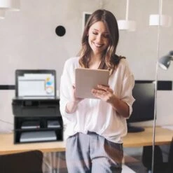 Relaxdays Supporto Per Stampante Da Scrivania, 3 Scomparti, Portadocumenti & Portacarta, Organizer Salvaspazio, Nero -Armonia Casa 44004977 3