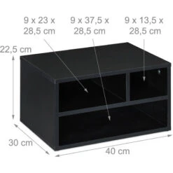 Relaxdays Supporto Per Stampante Da Scrivania, 3 Scomparti, Portadocumenti & Portacarta, Organizer Salvaspazio, Nero -Armonia Casa 44004977 4