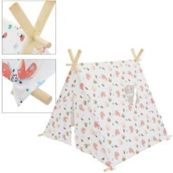 Tenda Tipi Per Bambini 2 Porte Una Finestra Bianco Per Interno Esterno Con Borsa -Armonia Casa 44834597 4