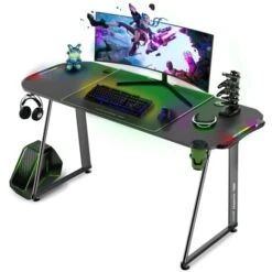 Scrivania Da Gioco, Scrivania Da Gioco Ergonomica, Tavolo Da Gioco Per Computer, Computer O Console Per Videogiochi, Design Moderno, Tavolo Per PC Con Portabicchieri E Gancio Per Cuffie, Struttura In