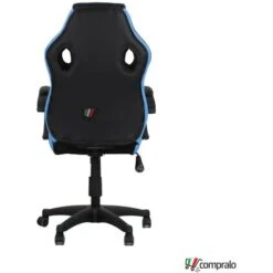 Poltrona Gaming Gioco Imbottita Ecopelle Ragazzi Ufficio Ergonomica Nero Blu -Armonia Casa 45409719 5