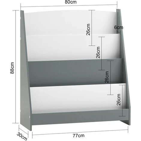 SoBuy Libreria Montessoriana Per Bambini Scaffale Portagiochi Portariviste Libreria Bambini Grigio KMB32-HG 2 SoBuy Libreria Montessoriana Per Bambini Scaffale Portagiochi Portariviste Libreria Bambini Grigio KMB32-HG - immagine 2