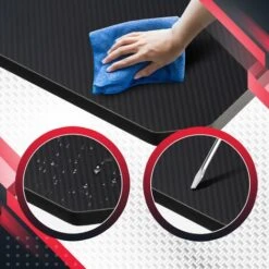 Scrivania Gaming Lewiston LED Rosso -Armonia Casa 46567215 3