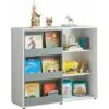 SoBuy Libreria Per Bambini Scaffale Per Bambini Con Porta Scorrevole Scaffale Per Giocattoli Scaffale Per Bambini Organizzatore Di Giocattoli Armadio Credenza 119x39X116cm, KMB33-W