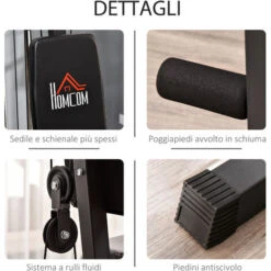 HOMCOM Stazione Fitness Per Allenamento A Casa E Professionale, Palestra Multifunzione In Acciaio, 148x108x207cm - Nero -Armonia Casa 48390527 4