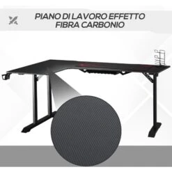 HOMCOM Scrivania Angolare Per Gaming E Ufficio Con Gancio Per Cuffie, Porta Tazza, Supporto Gamepad E Tappetino - Nero 8 HOMCOM Scrivania Angolare Per Gaming E Ufficio Con Gancio Per Cuffie, Porta Tazza, Supporto Gamepad E Tappetino - Nero -Armonia Casa 48390553 4