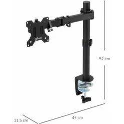 Vinsetto Supporto Monitor Da 13-32'' Per Scrivania, Altezza E Inclinazione Regolabili, Orientamento Verticale E Orizzontale - Nero -Armonia Casa 48390576 3