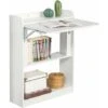SoBuy Scrivania Piccola Scrivania Salvaspazio Scrivania Pieghevole Tavolino Pieghevole Scrivania Con Libreria 64x58x75 FWT92-W
