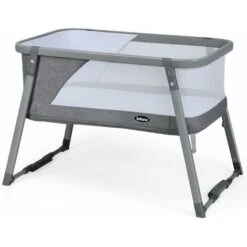 GOPLUS Culla Per Neonati 3 In 1, Trasportabile, Pieghevole, Lettino Da Campeggio, Grigio, Lacci Di Sicurezza, Culla Dondolo Con Materasso Removibile E Lavabile, 97,5x58x69,5 Cm