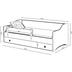 Dmora Letto Singolo Per Bambini, Lettino Con Cassettone E Protezione Anticaduta Per Cameretta, Cm 164x85h60, Colore Bianco, Con Imballo Rinforzato 5 Dmora Letto Singolo Per Bambini, Lettino Con Cassettone E Protezione Anticaduta Per Cameretta, Cm 164x85h60, Colore Bianco, Con Imballo Rinforzato -Armonia Casa 48736814 3