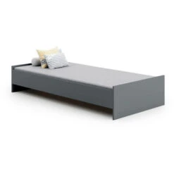 Dmora Letto Singolo Moderno Con Testiera, Letto A Una Piazza Adatto A Materasso Da 90x190 Cm, Colore Grigio, Con Imballo Rinforzato -Armonia Casa 48736859 3
