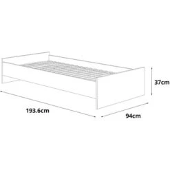 Dmora Letto Singolo Moderno Con Testiera, Letto A Una Piazza Adatto A Materasso Da 90x190 Cm, Colore Grigio, Con Imballo Rinforzato -Armonia Casa 48736859 4