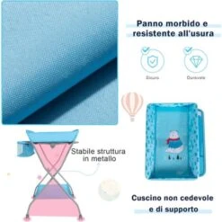 COSTWAY Fasciatoio Pieghevole Per Vaschetta Bagnetto Bambini, Bagnetto Volare Neonati, Cambio Pannolini Multifunzionale, Portata Massima 25 Kg (Blu) -Armonia Casa 49150829 5