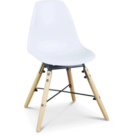 Set Di 4 Sedie Bianche Per Bambini, Legno Di Faggio, L30.5x P36 X H56cm, CHARLIE 3 Set Di 4 Sedie Bianche Per Bambini, Legno Di Faggio, L30.5x P36 X H56cm, CHARLIE - immagine 3