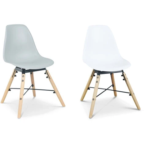 Set Di 4 Sedie Bianche Per Bambini, Legno Di Faggio, L30.5x P36 X H56cm, CHARLIE 5 Set Di 4 Sedie Bianche Per Bambini, Legno Di Faggio, L30.5x P36 X H56cm, CHARLIE - immagine 5