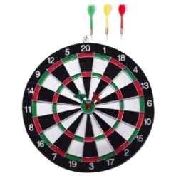 Trade Shop - Tiro Al Bersaglio Con 4 Freccette Gioco Bianco Nero Frecce Cerchi Centro