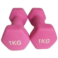 Trade Shop - Coppia Pesi Manubri Manubrio Palestra 1+1kg Fitness Bilancieri Esercizi Cuore