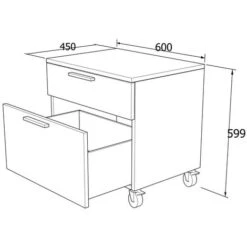 809C - Cassettiera Cameretta-ufficio L 60 Con Ruote E 2 Cassetti H.16+h.32, Con Guide A Chiusura Rallentata 60x45x60 (LxPxH) - Faggio -Armonia Casa 50406723 3
