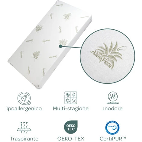 MATERASSO BABY PER CULLA PER LETTINO BAMBINO 60X120X14 CM 4 MATERASSO BABY PER CULLA PER LETTINO BAMBINO 60X120X14 CM - immagine 4