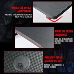 COSTWAY Scrivania Da Gaming, Tavolo Ergonomica Per Computer, Tavolo Videogiochi Con Porta Bicchiere Gancio Per Cuffie, Postazione Da Gamer, Struttura In Acciaio A Forma Di T, Ideale Per Casa Ufficio S -Armonia Casa 51107836 2