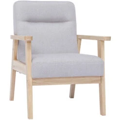 Poltrona Scandinava Per Bambino Grigia E Legno Chiaro ABYSS