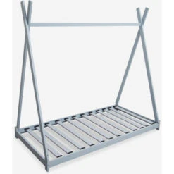 Lettino Montessori Tenda Capanna Letto Bambini In Legno 80x160cm Tipee Grigio -Armonia Casa 51909808 3