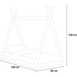Lettino Montessori Tenda Capanna Letto Bambini In Legno 80x160cm Tipee Grigio -Armonia Casa 51909808 5