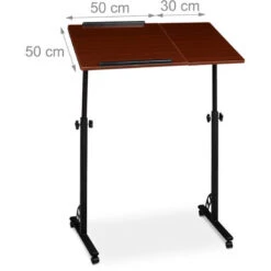 Relaxdays Tavolino Per Pc, Supporto Computer Portatile, Mobile Grande HLP 110 X 80 X 50 Cm, Ruote Con Freno, Marrone -Armonia Casa 51969510 5