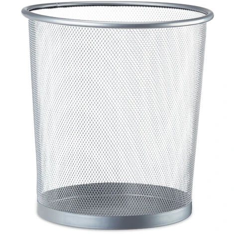 Relaxdays Cestino Gettacarte In Metallo Da Ufficio Pattumiera A Rete Porta-rifiuti Ø 26 Cm Alto 27,5 Cm Argento 5 Relaxdays Cestino Gettacarte In Metallo Da Ufficio Pattumiera A Rete Porta-rifiuti Ø 26 Cm Alto 27,5 Cm Argento - immagine 5