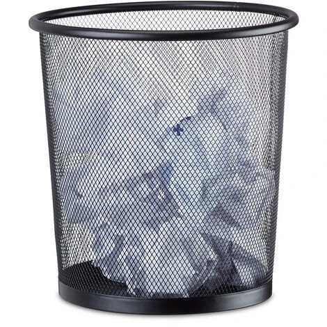 Relaxdays Cestino Gettacarte In Metallo Rete Pattumiera Carta Portarifiuti Da Tavolo Ø 23 Cm Alto 24 Cm Nero 1 Relaxdays Cestino Gettacarte In Metallo Rete Pattumiera Carta Portarifiuti Da Tavolo Ø 23 Cm Alto 24 Cm Nero
