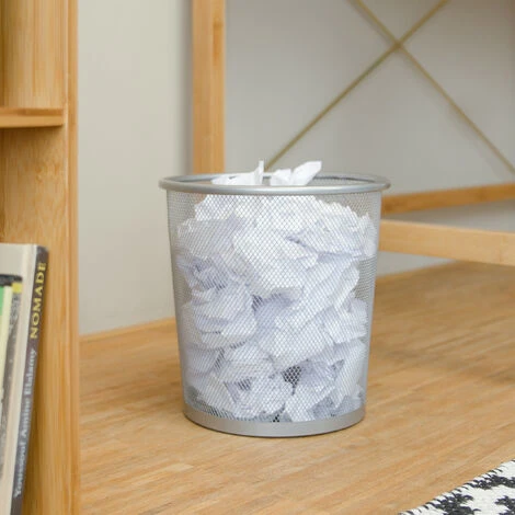 Relaxdays Cestino Gettacarte In Metallo Rete Pattumiera Carta Portarifiuti Da Tavolo Ø 23 Cm Alto 24 Cm Nero 2 Relaxdays Cestino Gettacarte In Metallo Rete Pattumiera Carta Portarifiuti Da Tavolo Ø 23 Cm Alto 24 Cm Nero - immagine 2