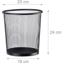 Relaxdays Cestino Gettacarte In Metallo Rete Pattumiera Carta Portarifiuti Da Tavolo Ø 23 Cm Alto 24 Cm Nero 6 Relaxdays Cestino Gettacarte In Metallo Rete Pattumiera Carta Portarifiuti Da Tavolo Ø 23 Cm Alto 24 Cm Nero -Armonia Casa 51970879 3