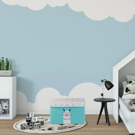 Relaxdays Scatola Portaoggetti Pieghevole, Sgabello Da Cameretta, Da 33 L, Con Lama, 31x32x32 Cm, Turchese 2 Relaxdays Scatola Portaoggetti Pieghevole, Sgabello Da Cameretta, Da 33 L, Con Lama, 31x32x32 Cm, Turchese - immagine 2