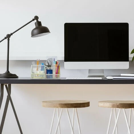 Relaxdays Portaoggetti Da Scrivania, Casa & Ufficio, Portapenne & Cassetto, Organizer In Metallo, 13x28x14 Cm, Bianco 2 Relaxdays Portaoggetti Da Scrivania, Casa & Ufficio, Portapenne & Cassetto, Organizer In Metallo, 13x28x14 Cm, Bianco - immagine 2