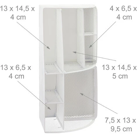 Relaxdays Portaoggetti Da Scrivania, Casa & Ufficio, Portapenne & Cassetto, Organizer In Metallo, 13x28x14 Cm, Bianco 5 Relaxdays Portaoggetti Da Scrivania, Casa & Ufficio, Portapenne & Cassetto, Organizer In Metallo, 13x28x14 Cm, Bianco - immagine 5