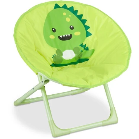Relaxdays Moon Chair, Sedia Pieghevole Ultraleggera Per Bambini E Bambine, Interni E Esterni, Poltroncina, Mostro Verde 1 Relaxdays Moon Chair, Sedia Pieghevole Ultraleggera Per Bambini E Bambine, Interni E Esterni, Poltroncina, Mostro Verde