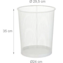 2x Cestino Gettacarta, Ufficio & Cameretta, Aperto, Rotondo, Metallico, Bidone Della Carta, HxD 35x29,5 Cm,Bianco 8 2x Cestino Gettacarta, Ufficio & Cameretta, Aperto, Rotondo, Metallico, Bidone Della Carta, HxD 35x29,5 Cm,Bianco -Armonia Casa 51981105 4