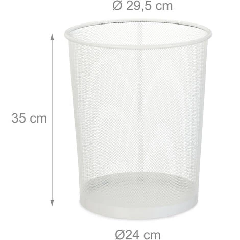 2x Cestino Gettacarta, Ufficio & Cameretta, Aperto, Rotondo, Metallico, Bidone Della Carta, HxD 35x29,5 Cm,Bianco 4 2x Cestino Gettacarta, Ufficio & Cameretta, Aperto, Rotondo, Metallico, Bidone Della Carta, HxD 35x29,5 Cm,Bianco - immagine 4